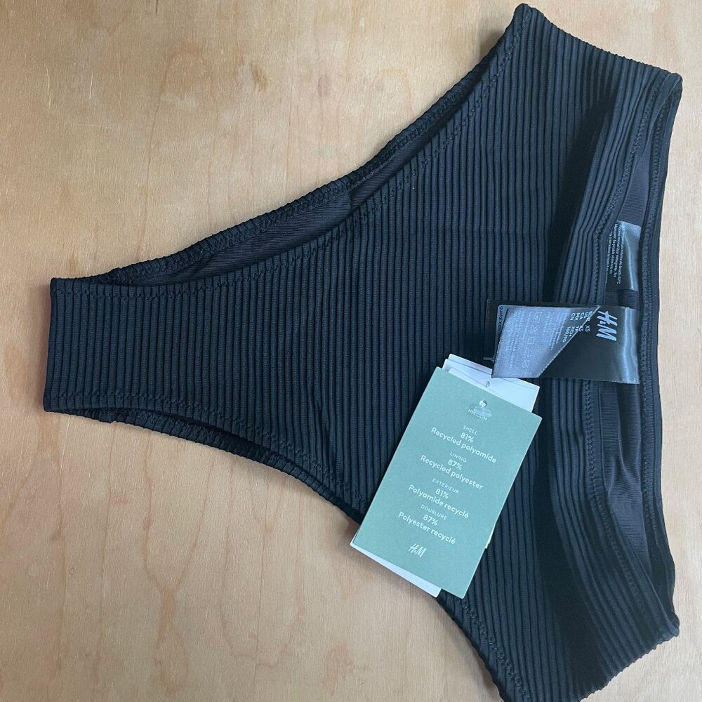 NWT Brazilian High Waist Bikini Bottoms H&M black XS